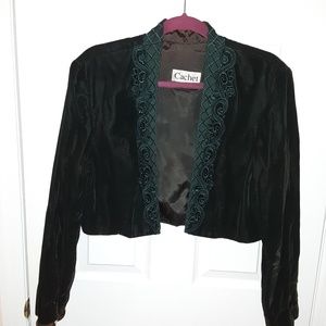 Green velvet Cachet bolero jacket, Large?
